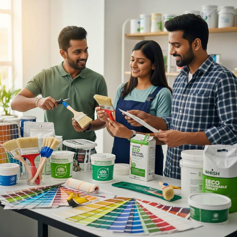 Estate Contractor team offering eco-friendly solutions for Wall Painting in Kolkata.